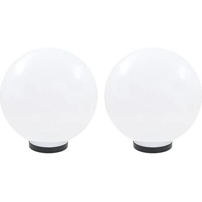 vidaXL 2 x lâmpada de jardim luz LED esférica bola 30 cm iluminação pátio terraço vidaXL 2 x lâmpada de jardim luz LED esférica bola 30 cm iluminação pátio terraço