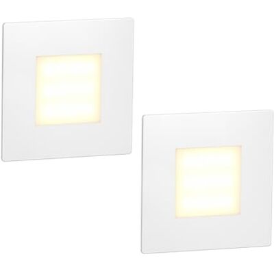 ledscom.de 2 LED luz de escada/luz de parede embutida FEX para interior e exterior, angular, 85 x 85 mm, branco quente ledscom.de 2 LED luz de escada/luz de parede embutida FEX para interior e exterior, angular, 85 x 85 mm, branco quente