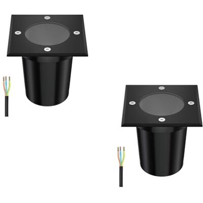 ledscom.de 2 peças Candeeiro embutido de chão RELI para exteriores, IP67, preto, angular, 11 x 11 cm, 1 x GU10 máx. 15W ledscom.de 2 peças Candeeiro embutido de chão RELI para exteriores, IP67, preto, angular, 11 x 11 cm, 1 x GU10 máx. 15W