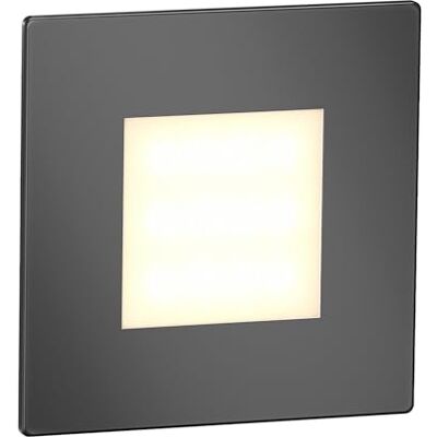 ledscom.de Candeeiro LED para escadas/plafond embutido FEX para interiores e exteriores, angular, antracite, 85 x 85 mm, branco quente ledscom.de Candeeiro LED para escadas/plafond embutido FEX para interiores e exteriores, angular, antracite, 85 x 85 mm, branco quente