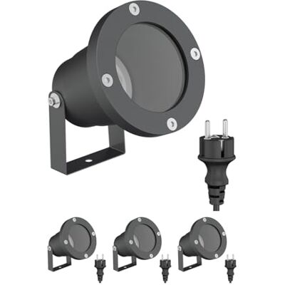 ledscom.de 4 focos de jardim DUK para exteriores, IP65, tomada, antracite, 1 GU10 máx. 15W ledscom.de 4 focos de jardim DUK para exteriores, IP65, tomada, antracite, 1 GU10 máx. 15W
