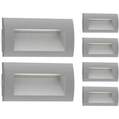 ledscom.de 6 x LED aplique embutido ZIBAL, downlight para exteriores, IP65, cinzento mate, 140 x 70 mm, 3,3 W, 209lm, branco quente ledscom.de 6 x LED aplique embutido ZIBAL, downlight para exteriores, IP65, cinzento mate, 140 x 70 mm, 3,3 W, 209lm, branco quente
