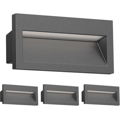 ledscom.de 4 LED aplique embutido NOLA, downlight para exteriores, IP54, antracito fosco, 140 x 70mm, branco quente ledscom.de 4 LED aplique embutido NOLA, downlight para exteriores, IP54, antracito fosco, 140 x 70mm, branco quente