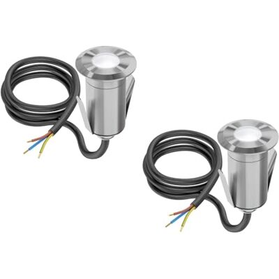 ledscom.de 2 unidades lâmpada LED embutida no chão GLOX para exteriores, IP67, alumínio, redonda, 33 mm Ø, branca, mate ledscom.de 2 unidades lâmpada LED embutida no chão GLOX para exteriores, IP67, alumínio, redonda, 33 mm Ø, branca, mate