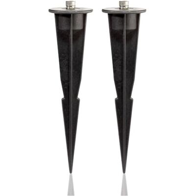 ledscom.de 2 pinos de jardim para candeeiros de jardim, pretos, 17 cm, 45 mm de diâmetro ledscom.de 2 pinos de jardim para candeeiros de jardim, pretos, 17 cm, 45 mm de diâmetro