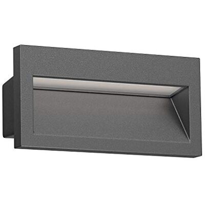 ledscom.de Aplique embutido LED NOLA, downlight para exteriores, IP54, antracite mate, 140 x 70 mm, branco quente ledscom.de Aplique embutido LED NOLA, downlight para exteriores, IP54, antracite mate, 140 x 70 mm, branco quente