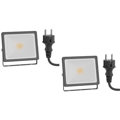 ledscom.de 2 focos LED de jardim FLIN para exteriores, IP66, tomada, preto, 11,5 W, 837lm, branco quente ledscom.de 2 focos LED de jardim FLIN para exteriores, IP66, tomada, preto, 11,5 W, 837lm, branco quente