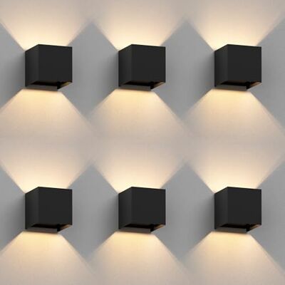 ledscom.de 6 apliques de parede CUBEL para exterior, IP65, iluminação ascendente/descendente, preto mate, quadrados, 1 x G9 máx. 10W ledscom.de 6 apliques de parede CUBEL para exterior, IP65, iluminação ascendente/descendente, preto mate, quadrados, 1 x G9 máx. 10W