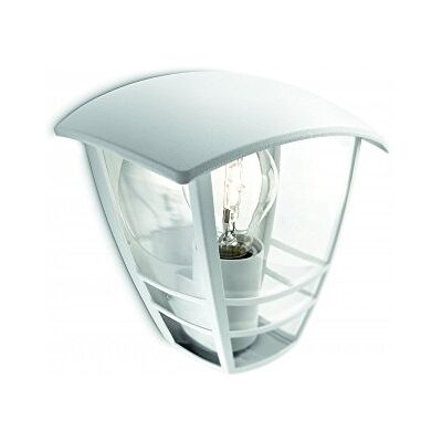 Philips MyGarden Creek Aplique de parede de exterior, embutido, casquilho grosso E27, lâmpada não incluída, 19,5 cm, branco Philips MyGarden Creek Aplique de parede de exterior, embutido, casquilho grosso E27, lâmpada não incluída, 19,5 cm, branco