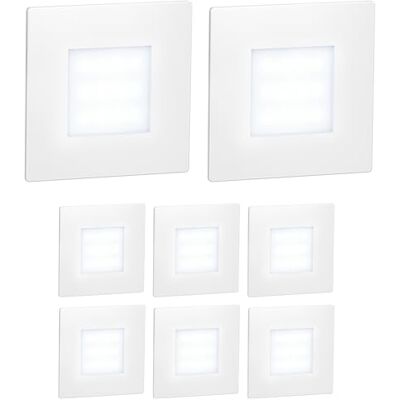 ledscom.de 8 LED luz de escada/luz de parede embutida FEX para interior e exterior, angular, 85 x 85 mm, branco frio ledscom.de 8 LED luz de escada/luz de parede embutida FEX para interior e exterior, angular, 85 x 85 mm, branco frio