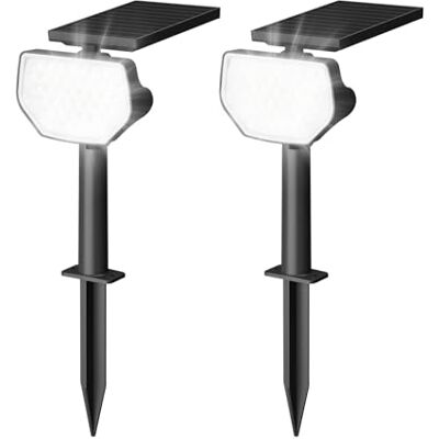 Lepro Luzes solares LED exterior jardim, IP65 impermeável, 2 modos, 2 unidades Lepro Luzes solares LED exterior jardim, IP65 impermeável, 2 modos, 2 unidades