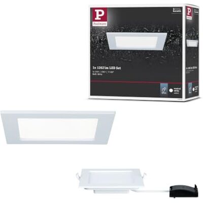 Paulmann 92065 Painel de embutimento LED, candeeiro quadrado 12 W luz 4000 K branco neutro, painel LED branco IP44 resistente a salpicos de água, com fonte de luz incluída Paulmann 92065 Painel de embutimento LED, candeeiro quadrado 12 W luz 4000 K branco neutro, painel LED branco IP44 resistente a salpicos de água, com fonte de luz incluída