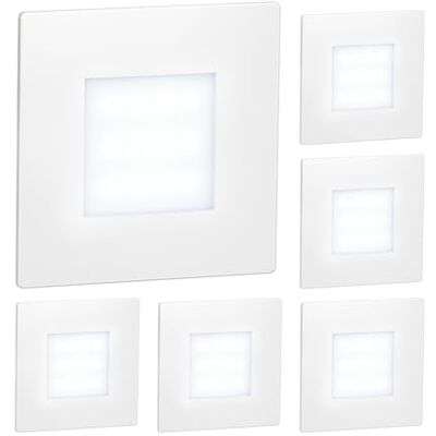 ledscom.de 6 LED luz de escada/luz de parede embutida FEX para interior e exterior, angular, 85 x 85 mm, branco frio ledscom.de 6 LED luz de escada/luz de parede embutida FEX para interior e exterior, angular, 85 x 85 mm, branco frio