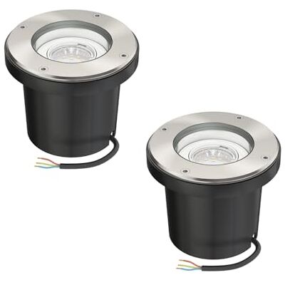ledscom.de 2 unidades Lâmpada embutida de chão BOFU para exteriores giratória redonda de aço inoxidável IP67 150mm Ø incl. lâmpada LED (branco quente, 2.339W, 227lm, 110°) ledscom.de 2 unidades Lâmpada embutida de chão BOFU para exteriores giratória redonda de aço inoxidável IP67 150mm Ø incl. lâmpada LED (branco quente, 2.339W, 227lm, 110°)