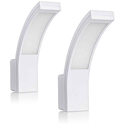 SEBSON Candeeiro exterior LED 2 peças, aplique parede IP65 branco 15 W 1100 lm branco frio 5800 K, candeeiro de parede exterior 250 x 176 x 65 mm SEBSON Candeeiro exterior LED 2 peças, aplique parede IP65 branco 15 W 1100 lm branco frio 5800 K, candeeiro de parede exterior 250 x 176 x 65 mm