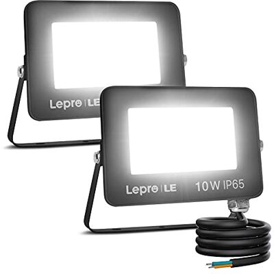 Lepro Foco LED para exterior, 10 W, super brilhante, 850 lm, branco frio 5000 K, ângulo de feixe de 110 °, IP65 resistente à água, projetor LED para jardim, garagem, hotel, pátio. Pacote De 2 Lepro Foco LED para exterior, 10 W, super brilhante, 850 lm, branco frio 5000 K, ângulo de feixe de 110 °, IP65 resistente à água, projetor LED para jardim, garagem, hotel, pátio. Pacote De 2