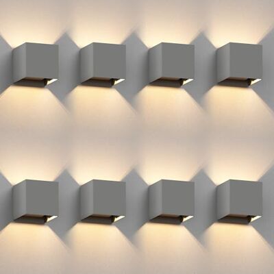 ledscom.de 8 apliques de parede CUBEL para exterior, IP65, iluminação ascendente/descendente, cinzento mate, quadrados, 1 x G9 máx. 10W ledscom.de 8 apliques de parede CUBEL para exterior, IP65, iluminação ascendente/descendente, cinzento mate, quadrados, 1 x G9 máx. 10W