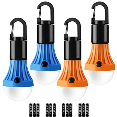 Lepro Lanterna de campismo a pilhas 140 LM 4 peças 3 modos de luz para acampar, caminhar, pescar, passear com o cão, alimentado por bateria, bateria incluída Lepro Lanterna de campismo a pilhas 140 LM 4 peças 3 modos de luz para acampar, caminhar, pescar, passear com o cão, alimentado por bateria, bateria incluída