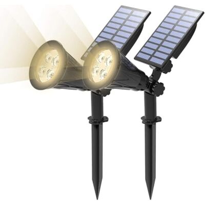 Sun 2 unidades holofote solar, luzes solares impermeáveis exteriores, 2 modos de iluminação opcionais, ângulo ajustável de 180°, luz de jardim para entrada, entrada, caminho. (Branco natural 4000K) Sun 2 unidades holofote solar, luzes solares impermeáveis exteriores, 2 modos de iluminação opcionais, ângulo ajustável de 180°, luz de jardim para entrada, entrada, caminho. (Branco natural 4000K)