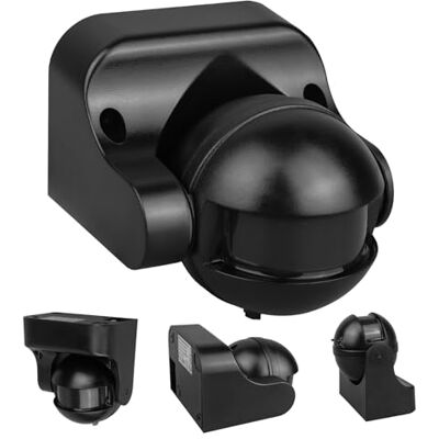 Maclean MCE358 PIR Sensor de movimento preto IP44 Detecção de 180° a 12 m, tempo e Lux ajustáveis, adequado para LED, para interior e exterior Maclean MCE358 PIR Sensor de movimento preto IP44 Detecção de 180° a 12 m, tempo e Lux ajustáveis, adequado para LED, para interior e exterior