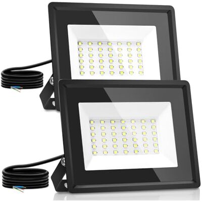 Aigostar Foco LED exterior 30 w, luz led exterior impermeável IP65, projetor LED exterior e interior, branco natural, 4000 K para jardim, pátio, garagem, parque 2 peças Aigostar Foco LED exterior 30 w, luz led exterior impermeável IP65, projetor LED exterior e interior, branco natural, 4000 K para jardim, pátio, garagem, parque 2 peças