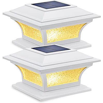 Siedinlar Luzes LED solares para exteriores, 2 modos, luz solar exterior impermeável para postes de madeira, 4 x 4 5 6 x 6, cerca de pátio, jardim, decoração branca (2 peças) Siedinlar Luzes LED solares para exteriores, 2 modos, luz solar exterior impermeável para postes de madeira, 4 x 4 5 6 x 6, cerca de pátio, jardim, decoração branca (2 peças)