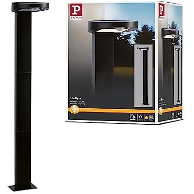 Paulmann Baliza solar Ryse, candeeiro exterior LED incl. 1 x 1,2 W, antracite, plástico, 3000 K branco quente Paulmann Baliza solar Ryse, candeeiro exterior LED incl. 1 x 1,2 W, antracite, plástico, 3000 K branco quente