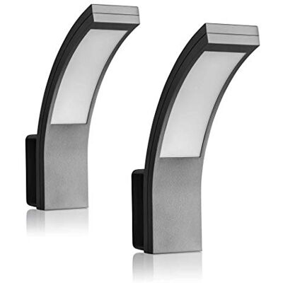 SEBSON Candeeiro exterior LED 2 peças, aplique parede IP65 antracite 15 W 1100 lm branco frio 5800 K, candeeiro de parede exterior 250 x 176 x 65 mm SEBSON Candeeiro exterior LED 2 peças, aplique parede IP65 antracite 15 W 1100 lm branco frio 5800 K, candeeiro de parede exterior 250 x 176 x 65 mm