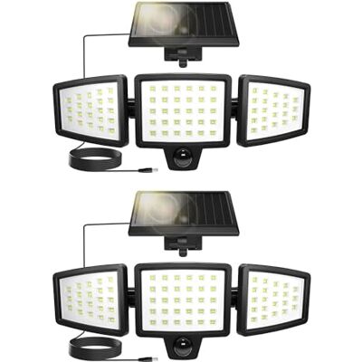 Lepro Detector de movimento de luz solar exterior, 72 LED 1000 LM, pack de 2 Lepro Detector de movimento de luz solar exterior, 72 LED 1000 LM, pack de 2