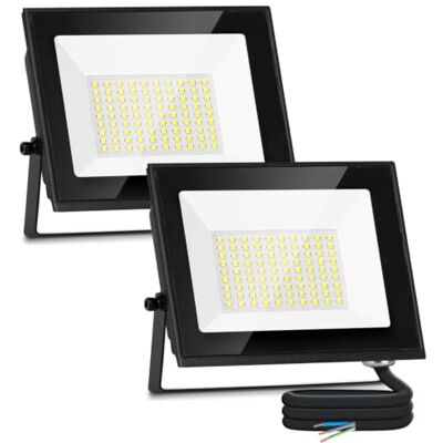 Aigostar Foco LED para exterior 50 W 4500 LM, impermeável IP65, 6500 K, 2 Foco projetor LED exterior impermeável IP65 holofotes LED exterior 6500 K branco frio para garagem, jardim, pátio, parque Aigostar Foco LED para exterior 50 W 4500 LM, impermeável IP65, 6500 K, 2 Foco projetor LED exterior impermeável IP65 holofotes LED exterior 6500 K branco frio para garagem, jardim, pátio, parque