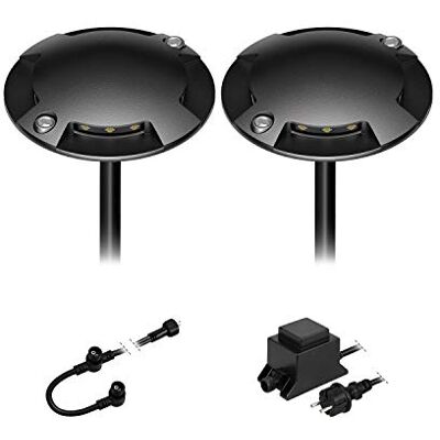 ledscom.de Candeeiro de pé LED , 4 chamas, para exteriores, preto, transitável, branco quente, 2 unidades ledscom.de Candeeiro de pé LED , 4 chamas, para exteriores, preto, transitável, branco quente, 2 unidades