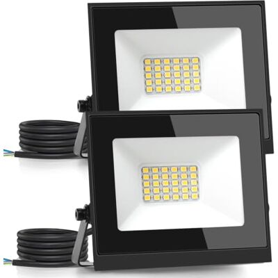 Aigostar Foco LED exterior 20 w, 2 peças, 1800 lúmen, luz LED exterior impermeável IP65, projetor LED exterior e interior branco natural 4000 K para jardim, pátio, garagem Aigostar Foco LED exterior 20 w, 2 peças, 1800 lúmen, luz LED exterior impermeável IP65, projetor LED exterior e interior branco natural 4000 K para jardim, pátio, garagem