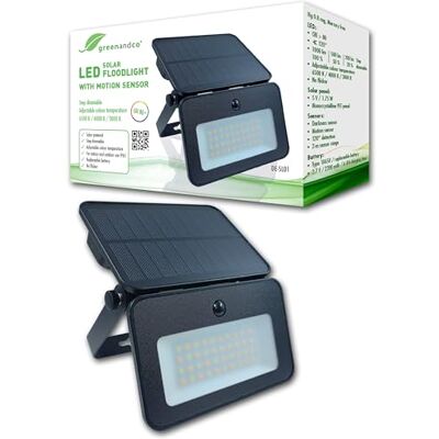 greenandco 2 x luz LED solar para exteriores com detetor de movimento, 1000 lm Regulável em 3 níveis, cor da luz regulável 6500/4000/3000 K IP65 aplique de parede greenandco 2 x luz LED solar para exteriores com detetor de movimento, 1000 lm Regulável em 3 níveis, cor da luz regulável 6500/4000/3000 K IP65 aplique de parede
