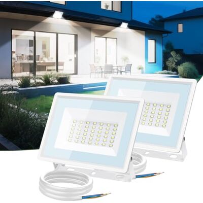 Aigostar Foco LED exterior 30 w, 2510 LM projetor de lâmpada LED, IP65 luz de segurança impermeável, luz branca 6500 K luzes led exterior, para jardim, pátio, garagem, embalagem de 2 Aigostar Foco LED exterior 30 w, 2510 LM projetor de lâmpada LED, IP65 luz de segurança impermeável, luz branca 6500 K luzes led exterior, para jardim, pátio, garagem, embalagem de 2