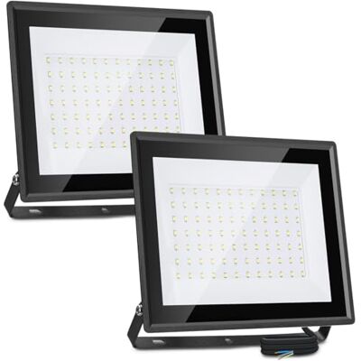 Aigostar Foco LED para exterior, 70 W, 6100 LM, projetor impermeável IP65, 84 LEDs, 6500 K, branco frio para garagem, jardim, pátio, parque, 2 unidades Aigostar Foco LED para exterior, 70 W, 6100 LM, projetor impermeável IP65, 84 LEDs, 6500 K, branco frio para garagem, jardim, pátio, parque, 2 unidades