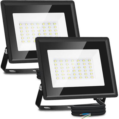 Aigostar Foco LED exterior 30 w 2700 LM, impermeável IP65, 6500 K, 2 Foco projetor LED exterior impermeável IP65 holofotes LED exterior 6500 K branco frio para garagem, jardim, pátio, parque Aigostar Foco LED exterior 30 w 2700 LM, impermeável IP65, 6500 K, 2 Foco projetor LED exterior impermeável IP65 holofotes LED exterior 6500 K branco frio para garagem, jardim, pátio, parque