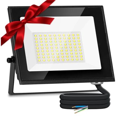 Aigostar Foco LED para exterior 50 w 4300 LM, projetor LED exterior impermeável IP65, 6500 K branco frio para garagem, jardim, pátio, parque Aigostar Foco LED para exterior 50 w 4300 LM, projetor LED exterior impermeável IP65, 6500 K branco frio para garagem, jardim, pátio, parque