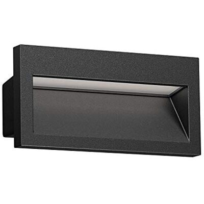 ledscom.de Aplique embutido LED NOLA, downlight para exteriores, IP54, preto mate, 140 x 70 mm, branco quente ledscom.de Aplique embutido LED NOLA, downlight para exteriores, IP54, preto mate, 140 x 70 mm, branco quente