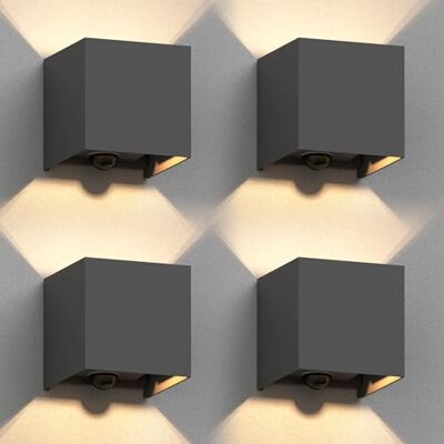 ledscom.de 4 x aplique CUBEL para exterior, IP65, luz ascendente/descendente, detetor de movimento, antracite mate, quadrado, 1 x G9 máx. 10W ledscom.de 4 x aplique CUBEL para exterior, IP65, luz ascendente/descendente, detetor de movimento, antracite mate, quadrado, 1 x G9 máx. 10W