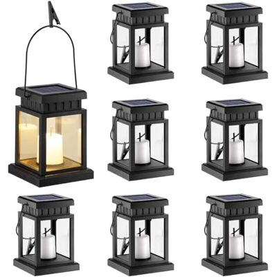 GIGALUMI Lanterna solar pendurada para exteriores, embalagem de 8 luzes solares com estaca para jardim, pátio, relva, cobertura, guarda-chuva, tenda de campanha, árvore, pátio, entrada (branco quente GIGALUMI Lanterna solar pendurada para exteriores, embalagem de 8 luzes solares com estaca para jardim, pátio, relva, cobertura, guarda-chuva, tenda de campanha, árvore, pátio, entrada (branco quente