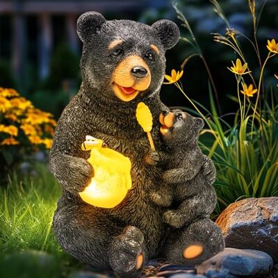 GIGALUMI Estátuas solares de jardim com luzes de urso amoroso para exteriores, decoração de pátio ao ar livre, decoração de jardim, aniversário de inauguração da casa para GIGALUMI Estátuas solares de jardim com luzes de urso amoroso para exteriores, decoração de pátio ao ar livre, decoração de jardim, aniversário de inauguração da casa para