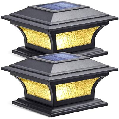 Siedinlar Luz solar de tampa de poste luz solar exterior luz LED 2 modos vidro impermeável para jardim cerca de terraço 4 x 4 5 6 x 6 polegadas postes de madeira (2 peças) Siedinlar Luz solar de tampa de poste luz solar exterior luz LED 2 modos vidro impermeável para jardim cerca de terraço 4 x 4 5 6 x 6 polegadas postes de madeira (2 peças)