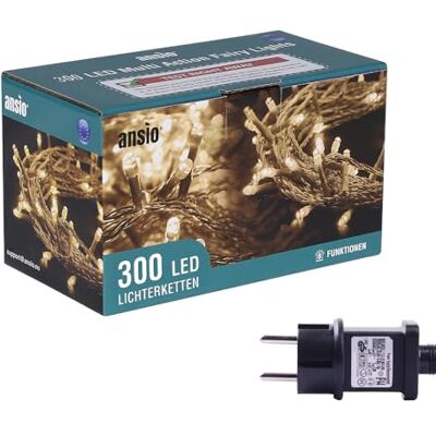 ANSIO ® Luzes de Natal exterior 30 m 300 LED branco quente luzes árvore Natal interior grinalda perfeitas para decorar a festa de casamento, o jardim, a janela, Halloween, cabo transparente ANSIO ® Luzes de Natal exterior 30 m 300 LED branco quente luzes árvore Natal interior grinalda perfeitas para decorar a festa de casamento, o jardim, a janela, Halloween, cabo transparente