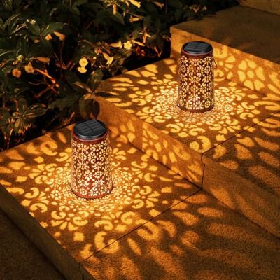 Moman Lanternas solares exteriores, 2 peças lanterna solar exterior jardim decorativo pendentes com luz fria/quente lâmpadas solares 1600 mAh impermeável IP55 (retro), lanterna solar exterior-jardim-luz Moman Lanternas solares exteriores, 2 peças lanterna solar exterior jardim decorativo pendentes com luz fria/quente lâmpadas solares 1600 mAh impermeável IP55 (retro), lanterna solar exterior-jardim-luz