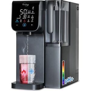 iSpring RCD100HCG-E Osmose inversa com água quente e fria, dispensador de água alcalina, 9 temperaturas e 6 volumes, monitor de TDS e vida útil do filtro, tomada e uso iSpring RCD100HCG-E Osmose inversa com água quente e fria, dispensador de água alcalina, 9 temperaturas e 6 volumes, monitor de TDS e vida útil do filtro, tomada e uso