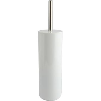 MSV Escova para WC porta-escovas para WC recipiente para escovas inágua conjunto para WC de poliéster escova com cabo de aço inoxidável branco MSV Escova para WC porta-escovas para WC recipiente para escovas inágua conjunto para WC de poliéster escova com cabo de aço inoxidável branco