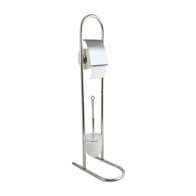 MSV Inodoro combinado cromado design elegante e funcional acessório prático de casa de banho tamanho padrão acabamento cinzento compacto e versátil MSV Inodoro combinado cromado design elegante e funcional acessório prático de casa de banho tamanho padrão acabamento cinzento compacto e versátil