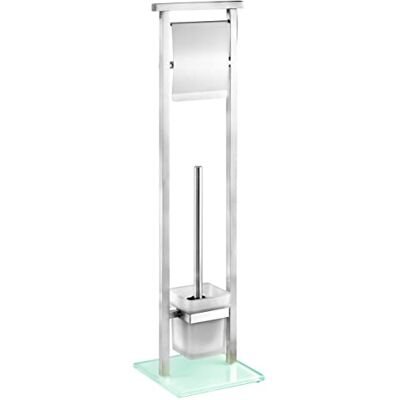 Wenko Conjunto de pé para WC Debar Porta-escovas para WC, aço inoxidável, 18 x 73 x 18 cm, acetinado Wenko Conjunto de pé para WC Debar Porta-escovas para WC, aço inoxidável, 18 x 73 x 18 cm, acetinado