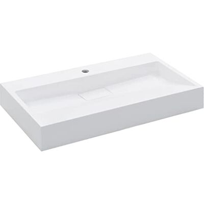 vidaXL Lavatório resina mineral/mármore casa de banho serviço pia peça canalização bricolage instalação decoração torneiras sanitárias 80 x 46 x 11 cm branco vidaXL Lavatório resina mineral/mármore casa de banho serviço pia peça canalização bricolage instalação decoração torneiras sanitárias 80 x 46 x 11 cm branco