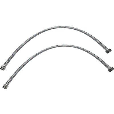 AERZETIX Conjunto de 2 mangueiras de alimentação 600 mm 1/2'' fêmea 3/8'' macho mangueira de conexão flexível acessórios flexíveis/sanitários para torneira/casa de banho/cozinha AERZETIX Conjunto de 2 mangueiras de alimentação 600 mm 1/2'' fêmea 3/8'' macho mangueira de conexão flexível acessórios flexíveis/sanitários para torneira/casa de banho/cozinha